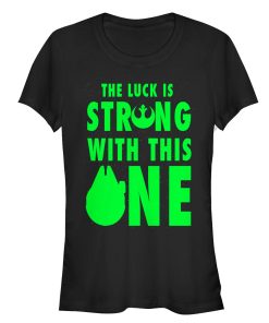 Junior’s Star Wars St. Patrick’s Day Luck is Strong Falcon T-Shirt