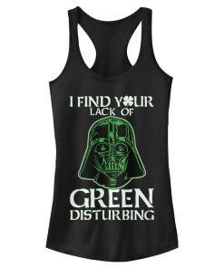 Junior’s Star Wars St. Patrick’s Day Vader Lack of Clover Racerback Tank Top