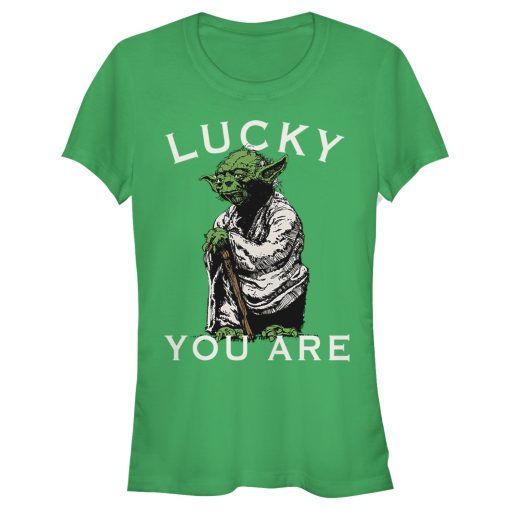 Junior’s Star Wars St. Patrick’s Day Yoda Lucky You Are T-Shirt