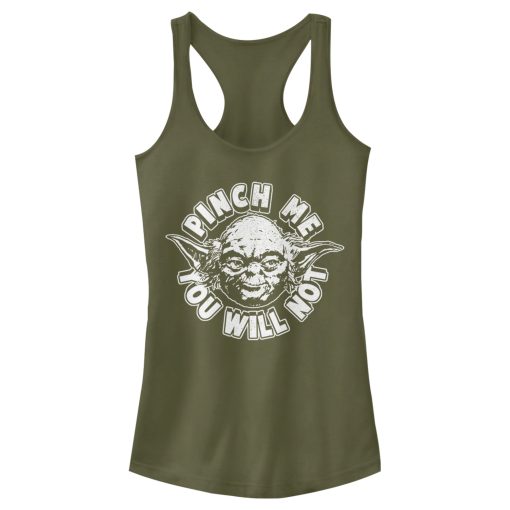 Junior’s Star Wars St. Patrick’s Day Yoda Pinch Me Not Racerback Tank Top