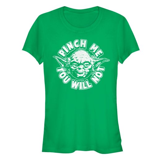 Junior’s Star Wars St. Patrick’s Day Yoda Pinch Me Not T-Shirt