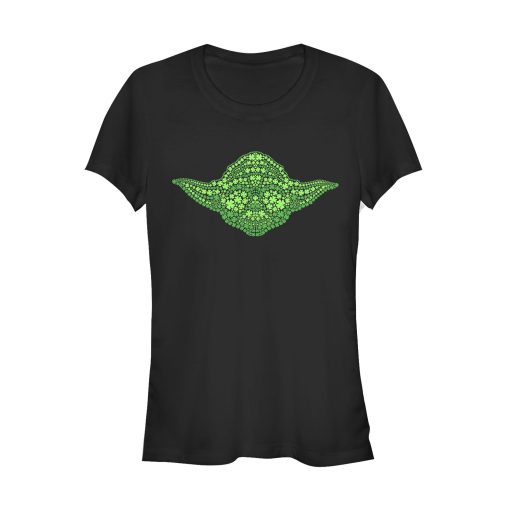 Junior’s Star Wars St. Patrick’s Yoda Clover Face T-Shirt