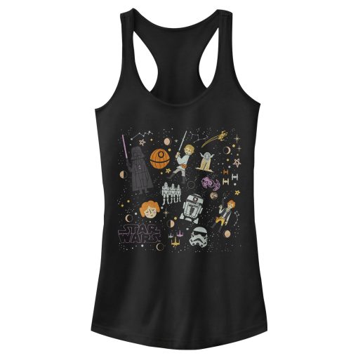 Junior’s Star Wars Starry Character Collection Racerback Tank Top