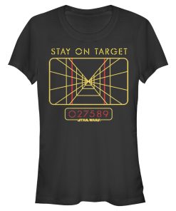 Junior’s Star Wars Stay on Target Line T-Shirt