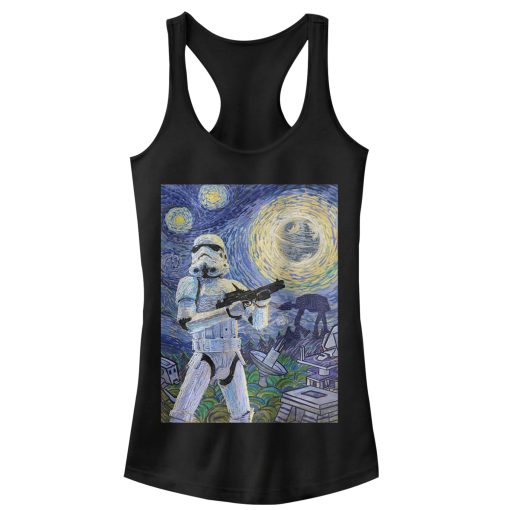 Junior’s Star Wars Stormtrooper Starry Night Racerback Tank Top