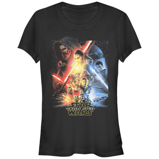 Junior’s Star Wars The Force Awakens Cool Poster T-Shirt