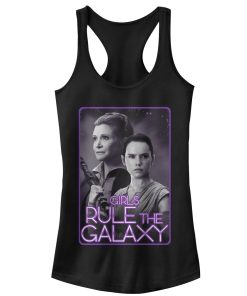 Junior’s Star Wars The Force Awakens Leia and Rey Rule the Galaxy Racerback Tank Top