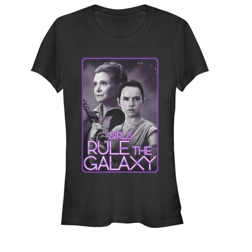 Junior’s Star Wars The Force Awakens Leia and Rey Rule the Galaxy T-Shirt