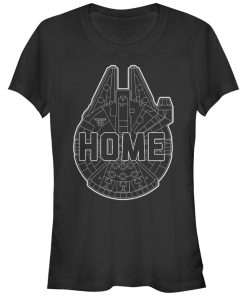 Junior’s Star Wars The Force Awakens Millennium Falcon Home T-Shirt