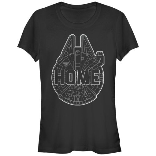 Junior’s Star Wars The Force Awakens Millennium Falcon Home T-Shirt