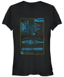 Junior’s Star Wars The Force Awakens Millennium Falconprint T-Shirt