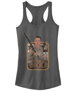 Junior’s Star Wars The Force Awakens Retro Rey and BB-8 Racerback Tank Top