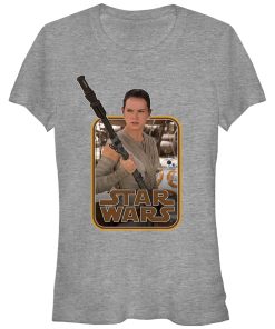 Junior’s Star Wars The Force Awakens Retro Rey and BB-8 T-Shirt