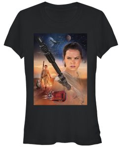 Junior’s Star Wars The Force Awakens Rey Collage T-Shirt
