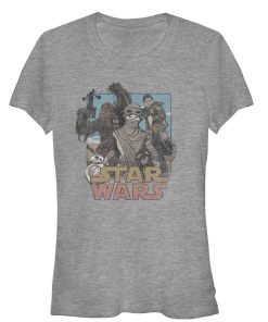 Junior’s Star Wars The Force Awakens Rey and Crew T-Shirt