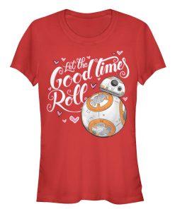 Junior’s Star Wars The Force Awakens Valentine BB-8 Good Times Roll T-Shirt
