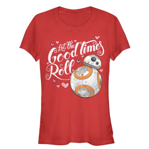 Junior’s Star Wars The Force Awakens Valentine BB-8 Good Times Roll T-Shirt