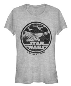Junior’s Star Wars The Last Jedi Millennium Falcon Battle T-Shirt