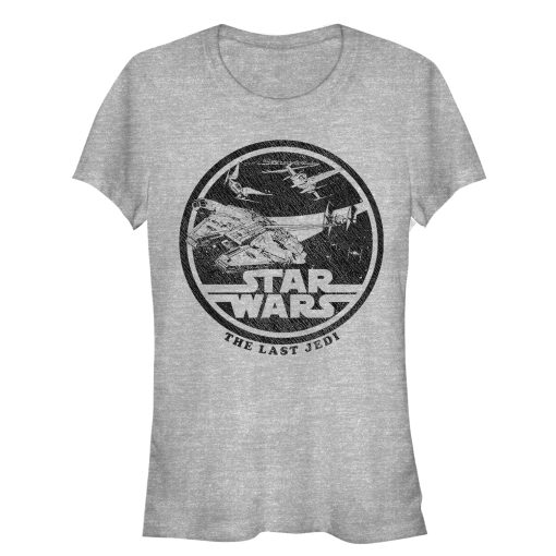 Junior’s Star Wars The Last Jedi Millennium Falcon Battle T-Shirt