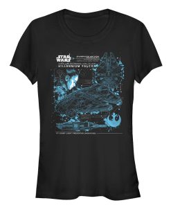 Junior’s Star Wars The Last Jedi Millennium Falcon Plans T-Shirt