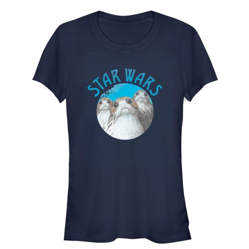 Junior’s Star Wars The Last Jedi Porg Circle T-Shirt