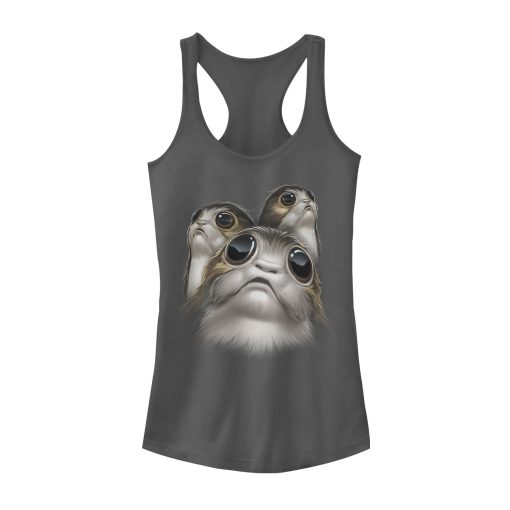 Junior’s Star Wars The Last Jedi Porg Eyes Racerback Tank Top