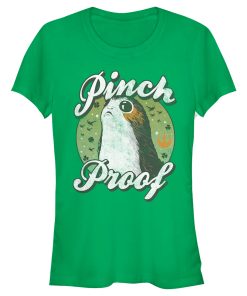 Junior’s Star Wars The Last Jedi Porg St. Patrick’s Day Pinch Proof T-Shirt