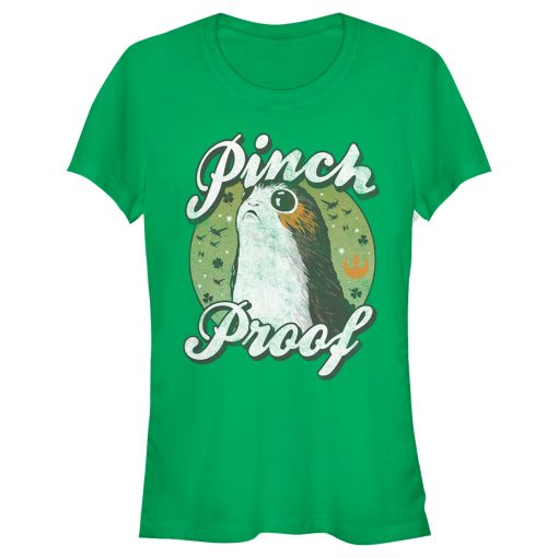 Junior’s Star Wars The Last Jedi Porg St. Patrick’s Day Pinch Proof T-Shirt