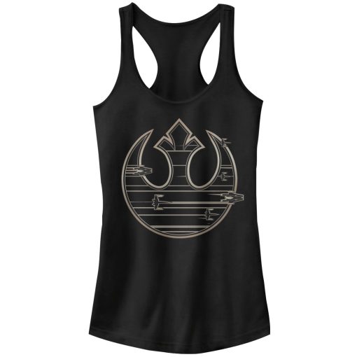 Junior’s Star Wars The Last Jedi Rebel Logo Streak Racerback Tank Top