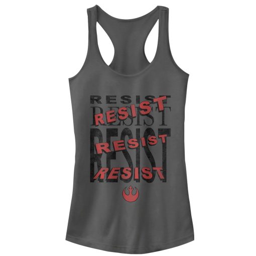 Junior’s Star Wars The Last Jedi Resist Repeat Racerback Tank Top