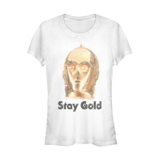 Junior’s Star Wars The Rise of Skywalker C-3PO Stay Gold T-Shirt