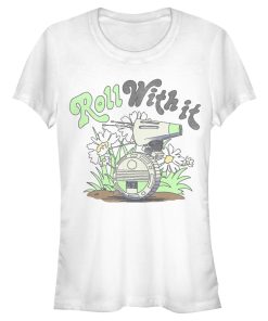 Junior’s Star Wars The Rise of Skywalker D-0 Roll With It T-Shirt