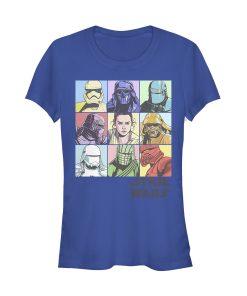 Junior’s Star Wars The Rise of Skywalker Pastel Character Bingo T-Shirt