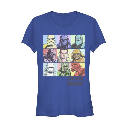 Junior’s Star Wars The Rise of Skywalker Pastel Character Bingo T-Shirt