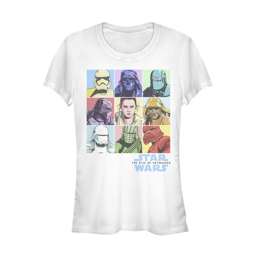 Junior’s Star Wars The Rise of Skywalker Pastel Character Box T-Shirt