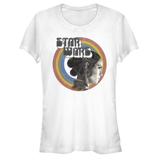 Junior’s Star Wars The Rise of Skywalker Rey Vintage Rainbow T-Shirt