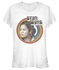 Junior’s Star Wars The Rise of Skywalker Rose Retro Rainbow T-Shirt
