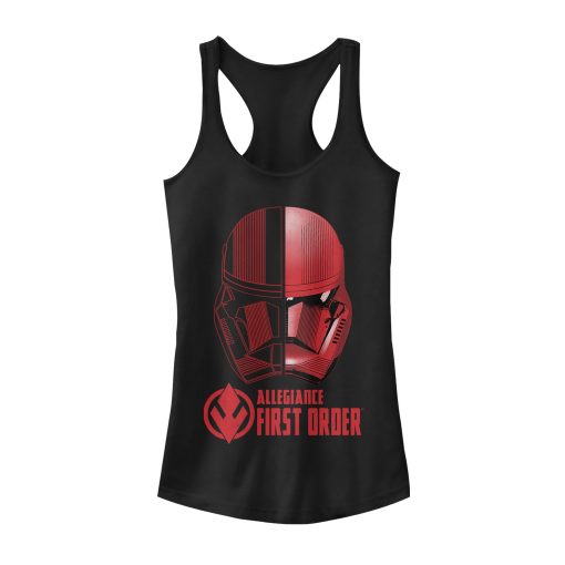 Junior’s Star Wars The Rise of Skywalker Sith Trooper Dual Helmet Racerback Tank Top