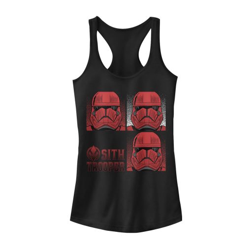 Junior’s Star Wars The Rise of Skywalker Sith Trooper Panels Racerback Tank Top