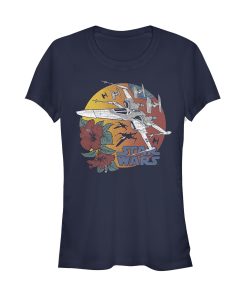 Junior’s Star Wars The Rise of Skywalker Tropical X-Wing T-Shirt