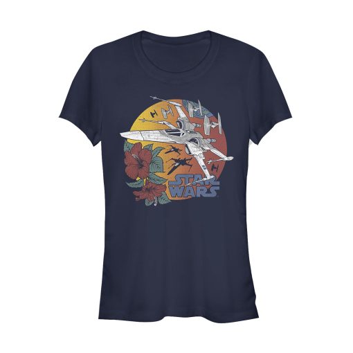 Junior’s Star Wars The Rise of Skywalker Tropical X-Wing T-Shirt