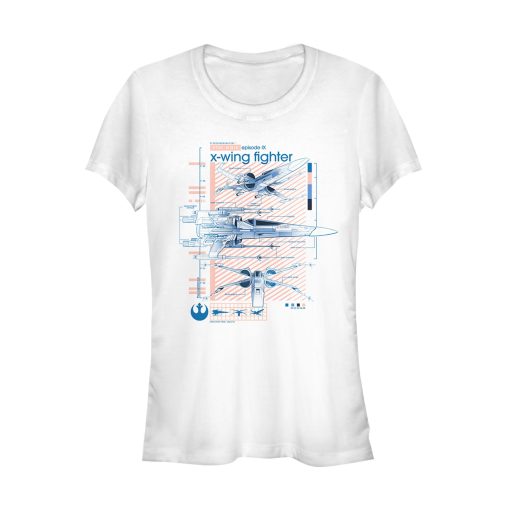 Junior’s Star Wars The Rise of Skywalker X-Wing Details T-Shirt