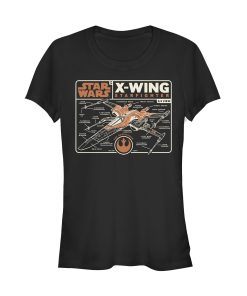 Junior’s Star Wars The Rise of Skywalker X-Wing Schematic Frame T-Shirt