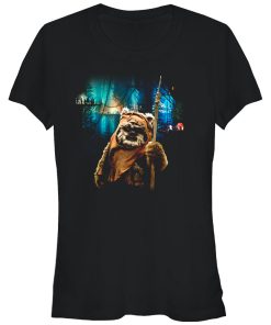 Junior’s Star Wars Tree Village Wicket Ewok T-Shirt
