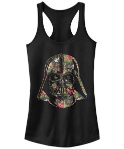 Junior’s Star Wars Tropical Print Darth Vader Helmet Racerback Tank Top
