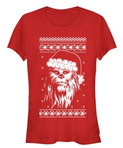 Junior’s Star Wars Ugly Christmas Chewbacca Santa T-Shirt