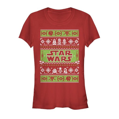 Junior’s Star Wars Ugly Christmas Come to the Merry Side T-Shirt