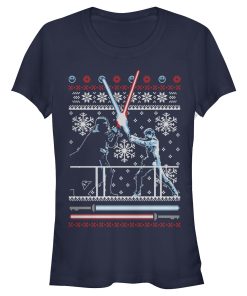 Junior’s Star Wars Ugly Christmas Duel T-Shirt