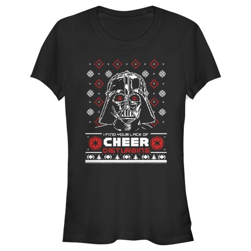 Junior’s Star Wars Ugly Christmas Lack of Cheer Snowflake T-Shirt