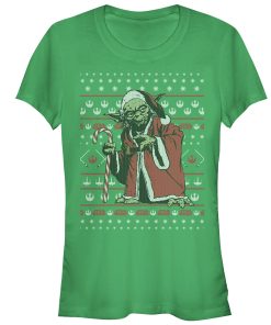 Junior’s Star Wars Ugly Christmas Santa Yoda T-Shirt